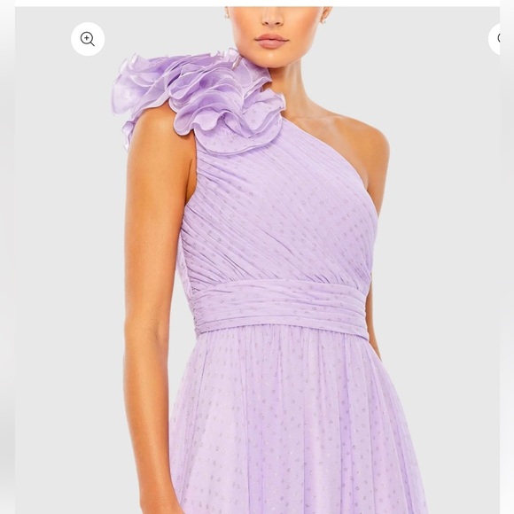 NWT Mac Duggal Lilac One-Shoulder Gown size 4 - Picture 3 of 13